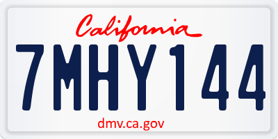 CA license plate 7MHY144