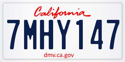 CA license plate 7MHY147