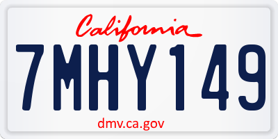 CA license plate 7MHY149