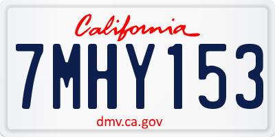 CA license plate 7MHY153