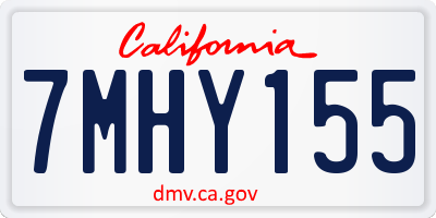 CA license plate 7MHY155