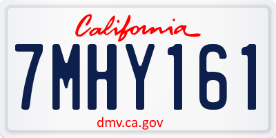 CA license plate 7MHY161