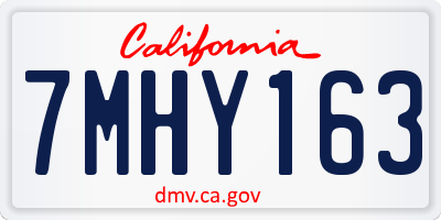 CA license plate 7MHY163