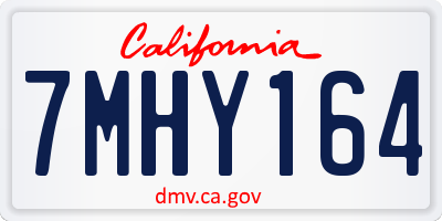 CA license plate 7MHY164