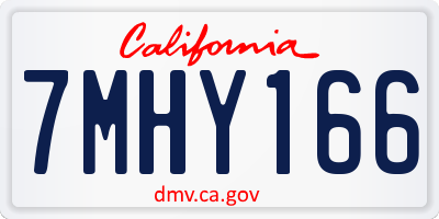 CA license plate 7MHY166