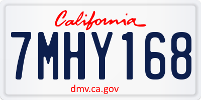 CA license plate 7MHY168