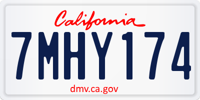 CA license plate 7MHY174