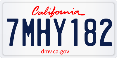 CA license plate 7MHY182