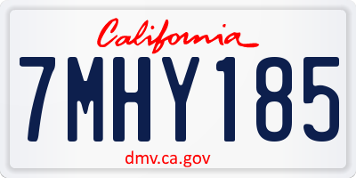 CA license plate 7MHY185