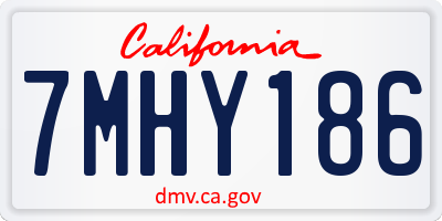 CA license plate 7MHY186