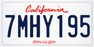 CA license plate 7MHY195