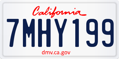CA license plate 7MHY199