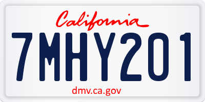 CA license plate 7MHY201