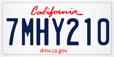 CA license plate 7MHY210