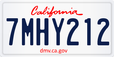 CA license plate 7MHY212