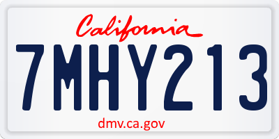 CA license plate 7MHY213