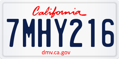CA license plate 7MHY216
