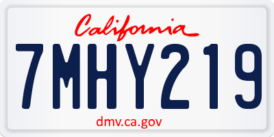 CA license plate 7MHY219