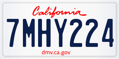 CA license plate 7MHY224