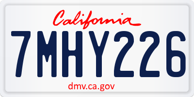 CA license plate 7MHY226