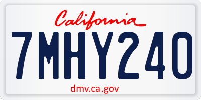 CA license plate 7MHY240
