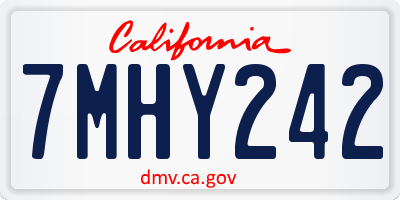 CA license plate 7MHY242
