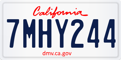 CA license plate 7MHY244