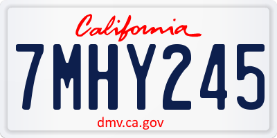 CA license plate 7MHY245