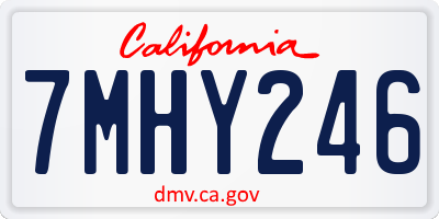 CA license plate 7MHY246