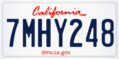 CA license plate 7MHY248