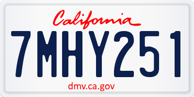 CA license plate 7MHY251