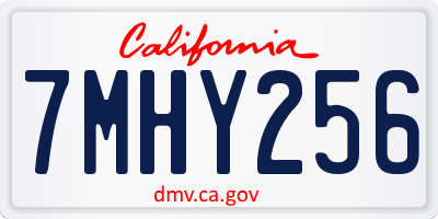 CA license plate 7MHY256