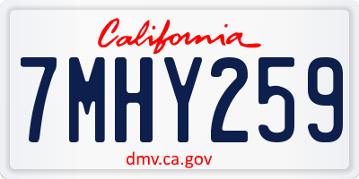 CA license plate 7MHY259