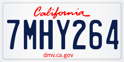 CA license plate 7MHY264