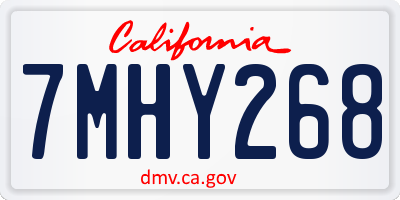 CA license plate 7MHY268