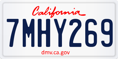 CA license plate 7MHY269