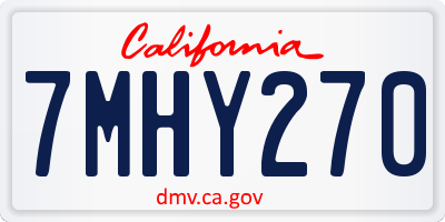 CA license plate 7MHY270