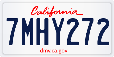 CA license plate 7MHY272