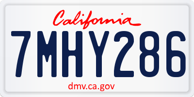 CA license plate 7MHY286