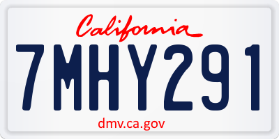CA license plate 7MHY291