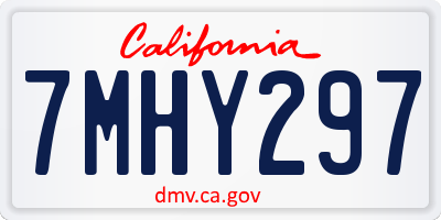 CA license plate 7MHY297