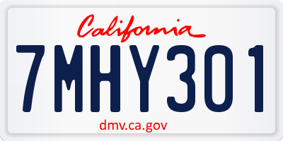 CA license plate 7MHY301