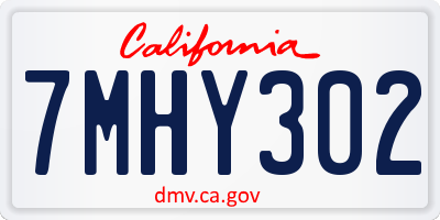 CA license plate 7MHY302