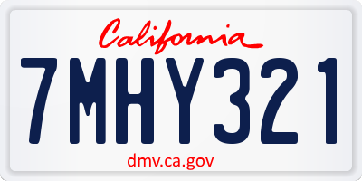 CA license plate 7MHY321