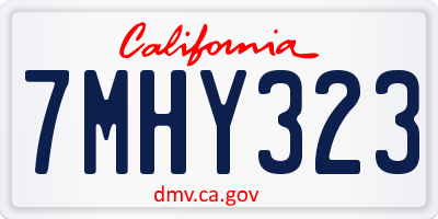 CA license plate 7MHY323