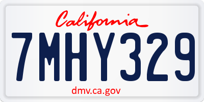 CA license plate 7MHY329