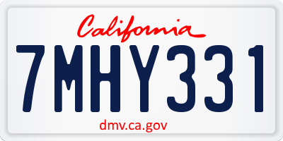 CA license plate 7MHY331