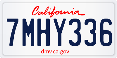 CA license plate 7MHY336