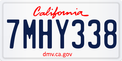 CA license plate 7MHY338