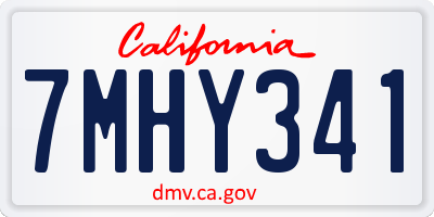 CA license plate 7MHY341